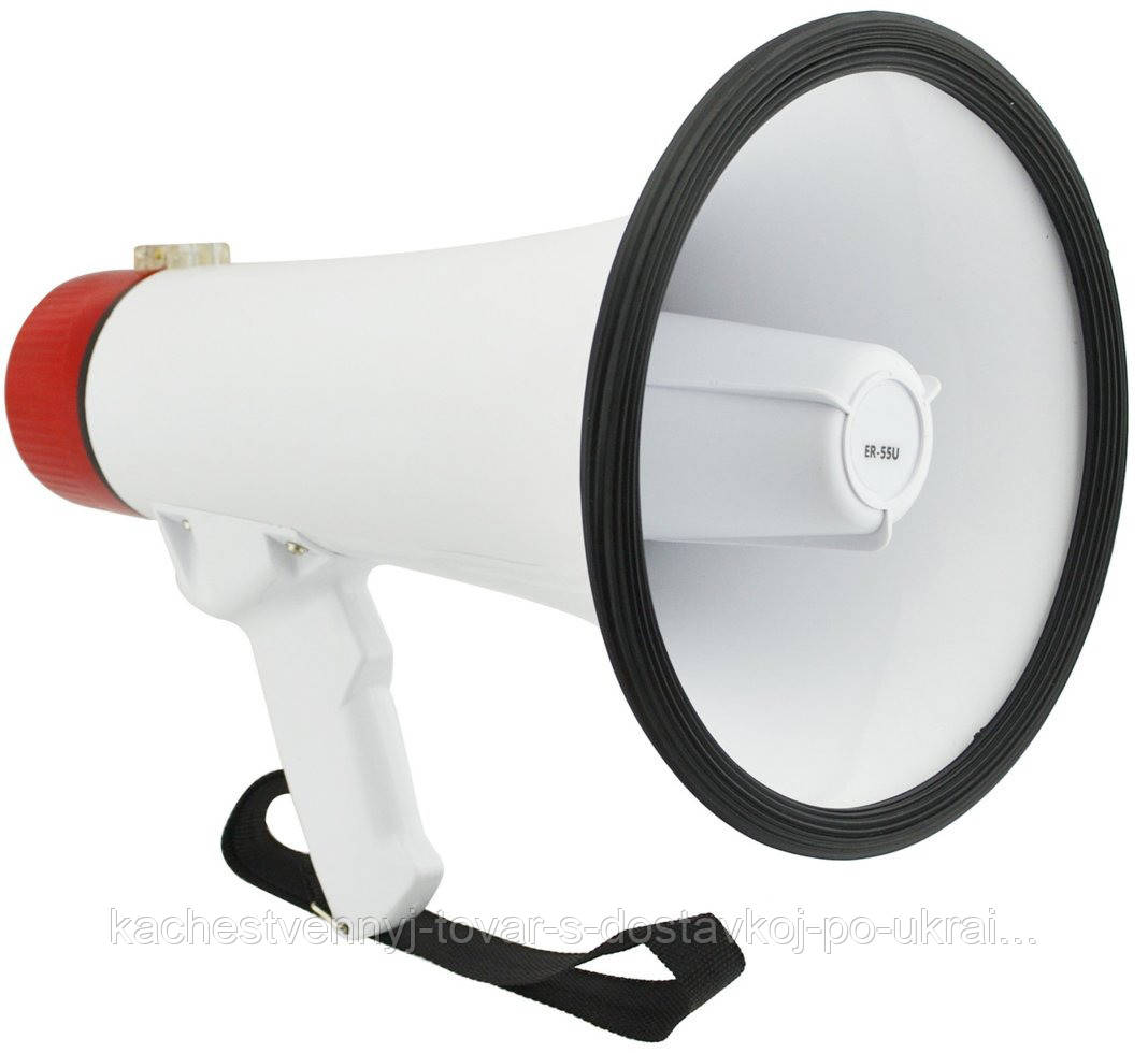 Громкоговоритель с микрофоном Megaphone ER-55U 25 W Белый, рупор для усиления голоса | гучномовець (KT) - фото 3 - id-p1516802762