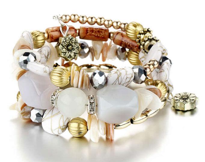 Жіночий браслет пружиною Primo Stone Cuff - White, фото 1