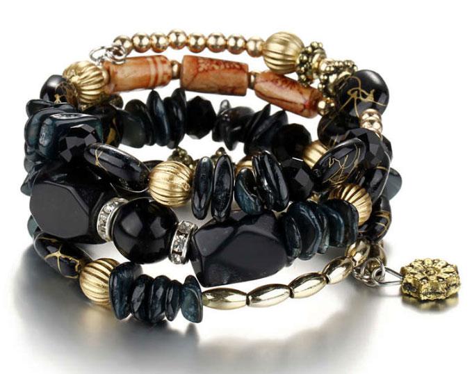 Жіночий браслет пружиною Primo Stone Cuff - Black, фото 1