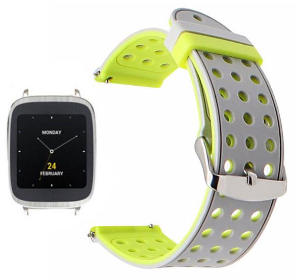 Подвійний ремінець з перфорацією для годинника Asus ZenWatch 2 (WI501Q) - Grey&Yellow, фото 1