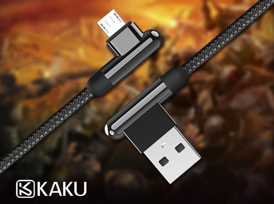 Кутовий кабель Kaku KSC-125 USB MicroUSB 1.2 m - Black