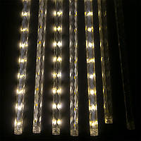 Новогодняя гирлянда светодиодная 144 LED 3.1м "Тающая сосулька" Теплый белый | лед гирлянда дождь (NV)