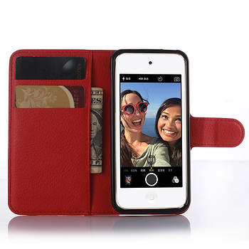 Чехол-книжка Litchie Wallet для Apple iPod Touch 5 / 6 / 7 Красный