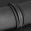 Чоловічий шкіряний браслет Primo Rope 20.5 з магнітною застібкою - Silver, фото 6