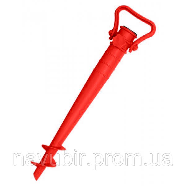 Бур для пляжного зонта красный 39х9.5 см, держатель для садового зонта, бур для зонта (NV) - фото 1 - id-p1498944928