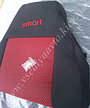 Автомобільні чохли на SMART Fortwo 450 (чорно-червоні), фото 7
