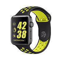 Спортивный ремешок с перфорацией Primo для часов Apple Watch 42mm / 44mm / 45mm размер S - Black&Yellow