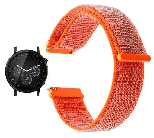 Нейлоновий ремінець для годинника Motorola Moto 360 2nd gen (42 mm ) - Orange, фото 1