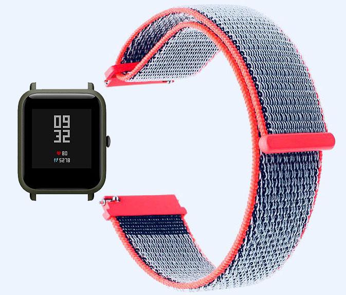 Нейлоновий ремінець Primo для годинника Xiaomi Huami Amazfit Bip / Amazfit GTS - Neon Red