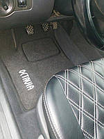 Ворсові килимки в салон SKODA Octavia Tour за 1996-2010 рр. (Сірі)