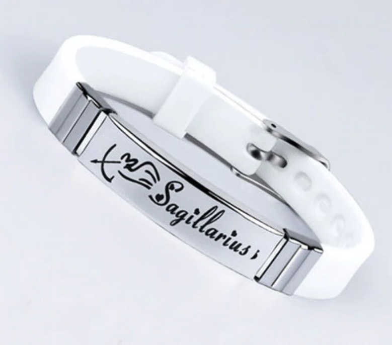 Силіконовий браслет Primo Zodiac - Sagittarius (Стрілець) - White