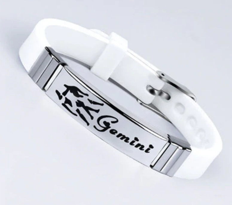 Силіконовий браслет Primo Zodiac - Gemini (Близнюки) - White