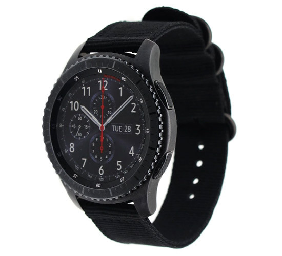 Нейлоновий ремінець Primo Traveller для годинника Samsung Gear S3 Classic SM-R770 / Frontier RM-760 - Black, фото 1