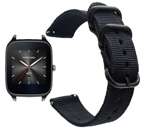 Нейлоновий ремінець Primo Traveller для годинника Asus ZenWatch 2 (WI501Q) - Black, фото 1