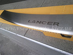 Накладка на бампер з загином Mitsubishi Lancer X з 2007 р. (NataNiko)