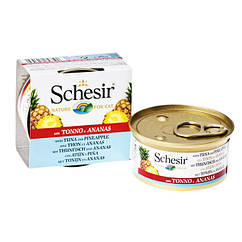 Schesir Tuna Pineapple вологий корм тунець з ананасом у желе, банку 75 г