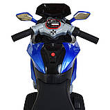 Дитячий електро мотоцикл на акумуляторі BMW Bambi Racer M 4188 для дітей 3-8 років надувні колеса синій, фото 3