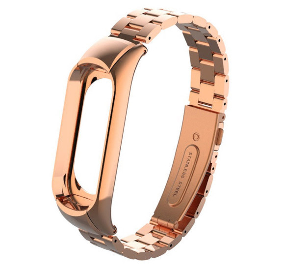 Металевий ремінець Primo Classic для фітнес-браслета Xiaomi Mi Band 3 - Rose Gold, фото 1