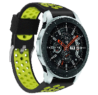 Спортивный ремешок с перфорацией для часов Samsung Galaxy Watch 46 mm SM-R800 - Black&Green