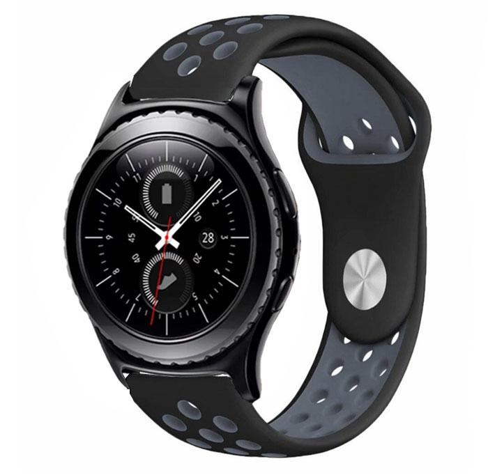 Спортивний ремінець Primo Perfor Sport для годинника Samsung Gear S2 Classic SM-R372 / R735 - Black&Grey, фото 1