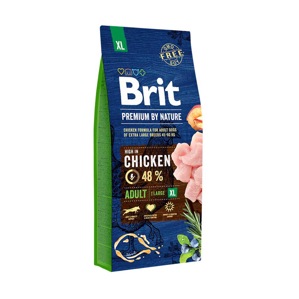 Сухой корм Brit Premium Adult XL для взрослых собак гигантских пород со вкусом курицы 3 кг - фото 1 - id-p749859204