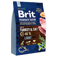 Сухой корм Brit Premium Light для собак с избыточным весом со вкусом индейки 3 кг