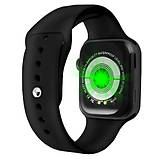 Розумні годинник Смарт годинник Smart Watch T500 з сенсорним екраном і пульсометром голосовий виклик чорні + подарунок, фото 6