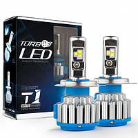 Комплект автомобильных LED ламп TurboLed T1 H4 6000K 35W 12/24v с активным охлаждением ! наилучший