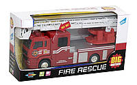 Детская игрушечная пожарная машинка инерционная с брансбойтом Big Motors, красная