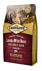 Carnilove Lamb & Wild Boar корм для стерилізованих кішок, ягня і дикий кабан, 2 кг