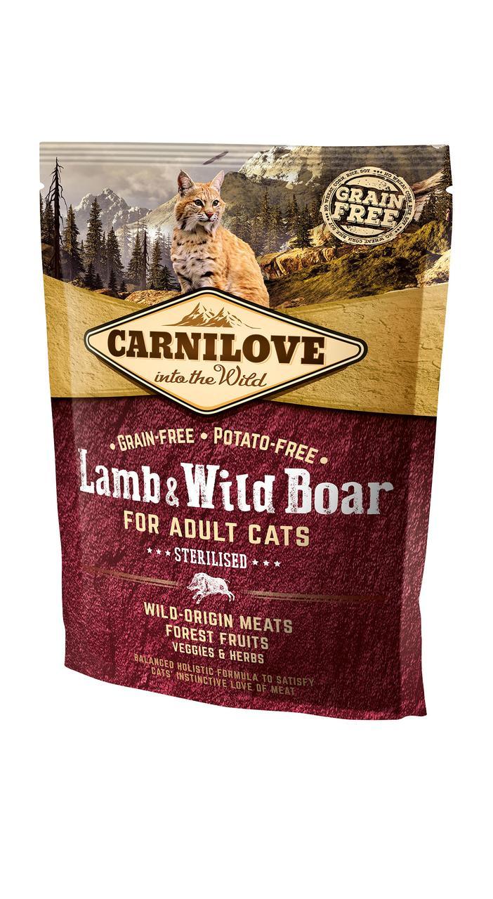 Carnilove Lamb & Wild Boar корм для стерилізованих кішок, ягня і дикий кабан, 0.4 кг