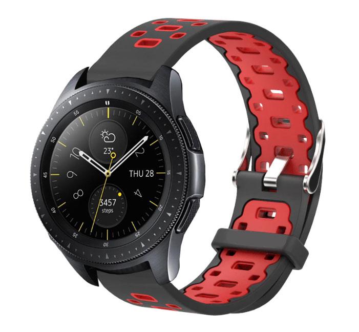 Спортивний ремінець Primo Perfor Classic для годинника Samsung Galaxy Watch 42 mm (SM-R810) - Black&Red, фото 1