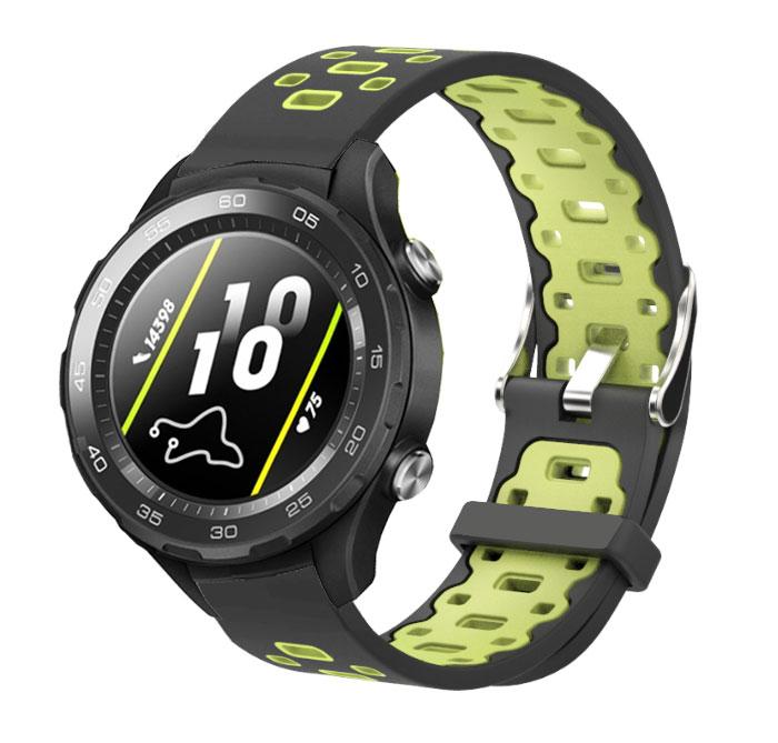 Спортивний ремінець Primo Perfor Classic для годинника Huawei Watch 2 - Black&Green