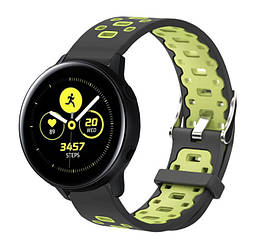 Спортивний ремінець Primo Perfor Classic для годинника Samsung Galaxy Watch Active / Active 2 - Black&Green