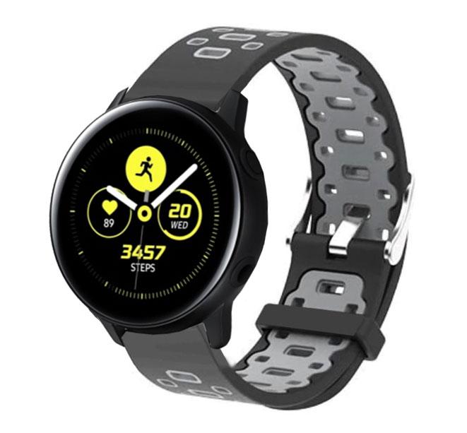 Спортивний ремінець Primo Perfor Classic для годинника Samsung Galaxy Watch Active / Active 2 - Black&Grey