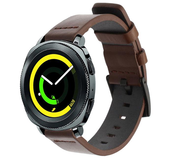 Шкіряний ремінець Primo Classic для годинника Samsung Sport Gear SM-R600 - Coffee