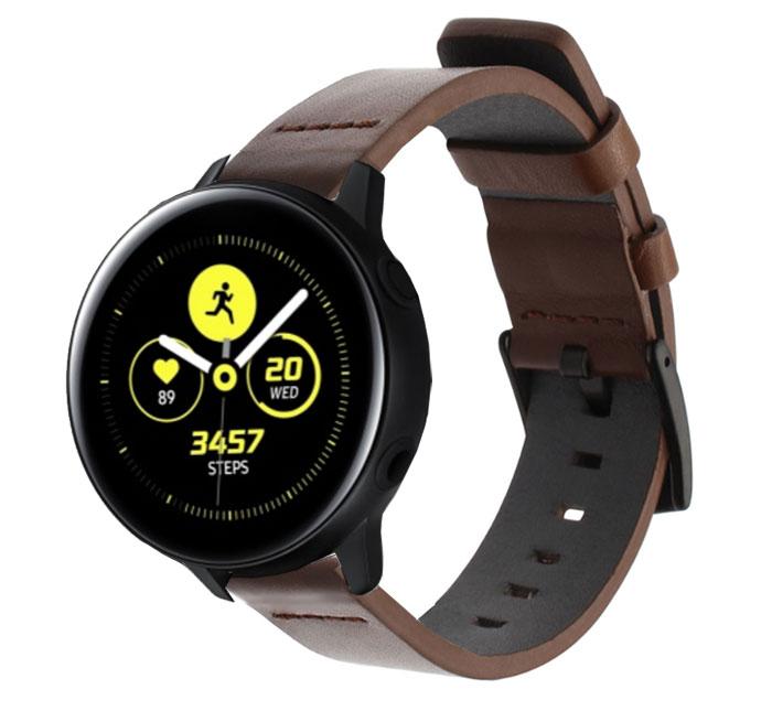 Шкіряний ремінець Primo Classic для годинника Samsung Galaxy Watch Active (SM-R500)/Active 2 (SM-R820/R830) - Coffee