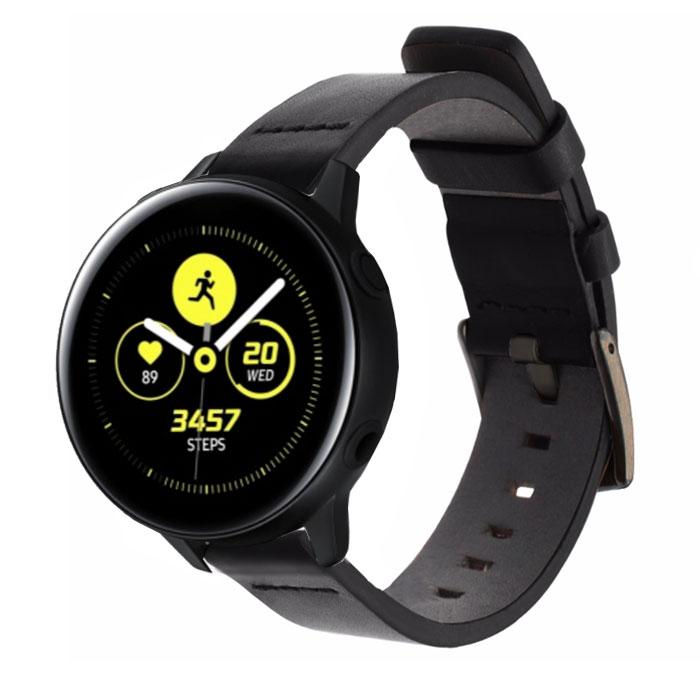 Шкіряний ремінець Primo Classic для годинника Samsung Galaxy Watch Active (SM-R500) /Active 2 (SM-R820/R830) - Black