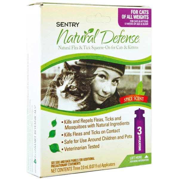 Капли Sentry Natural Defense блох и клещей для кошек, 2 мл - фото 1 - id-p850170441