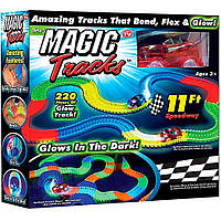 Детский светящийся гибкий трек-конструктор Magic Tracks 220 деталей, нажимай