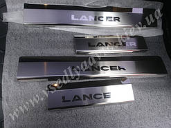 Накладки на пороги Mitsubishi LANCER X з 2007 р. (Premium)