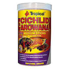 Сухий корм для акваріумних риб Tropical в паличках Cichlid & Arowana Medium Sticks 1 л