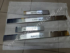 Накладки на пороги Nissan MICRA III 5-дверцята з 2003 р. (Premium)