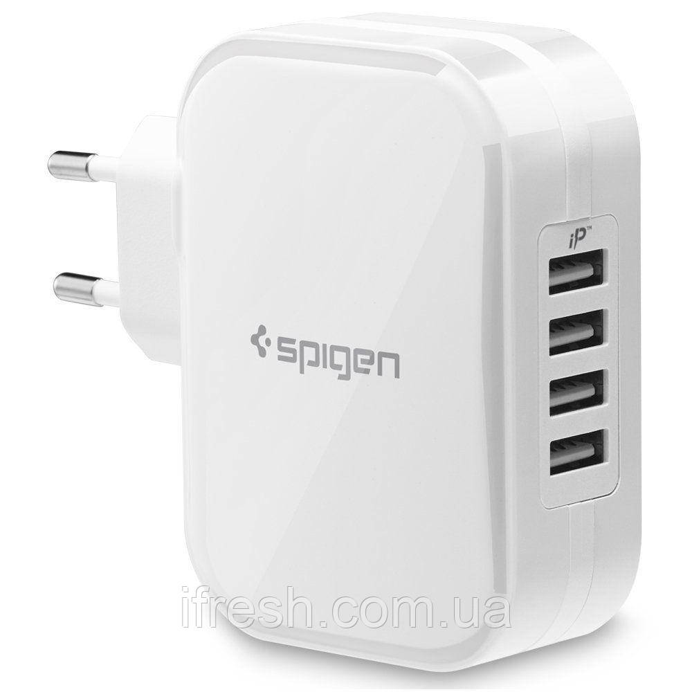 Мережевий блок Spigen Essential 4-Port USB Wall Charger F401, White (000AD23963), фото 1