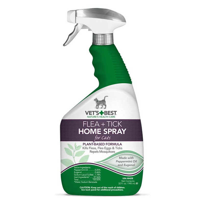 VET'S BEST Ветс Бест Flea +Tick Home Spray For Cats Універсальний спрей від бліх та кліщів для кішок і вдома