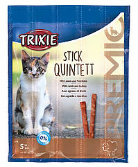 Лакомство Trixie Premio Stick Quintett для кошек с ягненком и индейкой, 5 шт