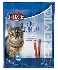 Ласощі Trixie Premio Stick Quintett для кішок з лососем і фореллю, 5 шт