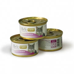 Консерви Brit Care Tuna & Salmon для кішок з тунцем і лососем, 80 г