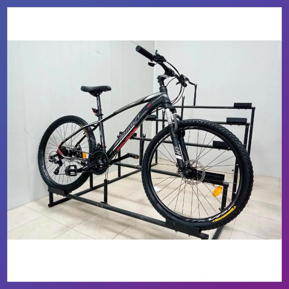 Велосипед гірський двоколісний однопідвісний сталевий Azimut Nevada 26 GD 26 дюймів 15.5 рама чорно-червоний