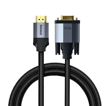 Кабель Baseus Enjoyment Series HD Male To VGA Male 1m, Dark gray (CAKSX-J0G)